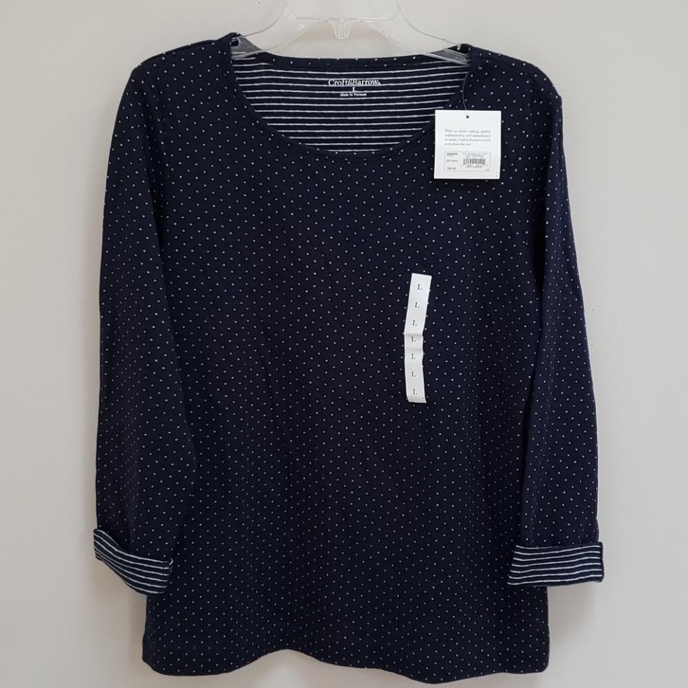 Croft & Barrow Polkadot Top NWT